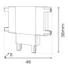 Łącznik szyn magnetycznycyh typu T Slim Magnetic ML2220 biały