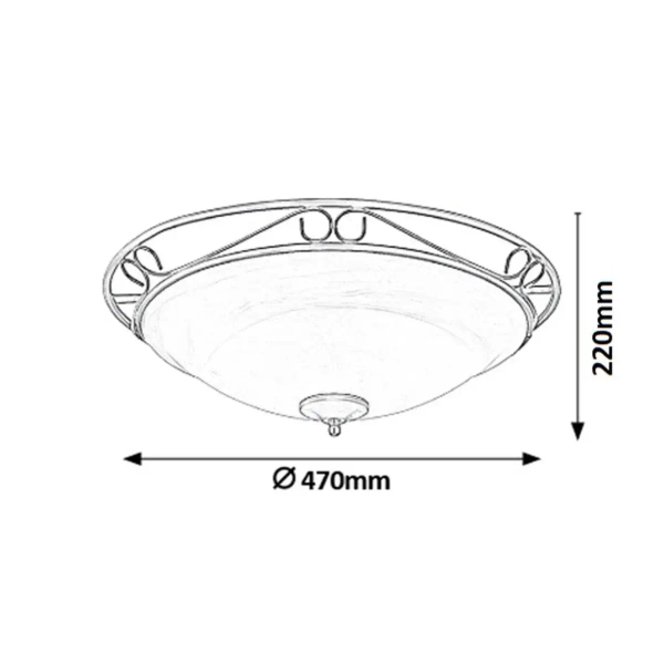 Sufitowa lampa szklana Athen 3723 do salonu czarny biały