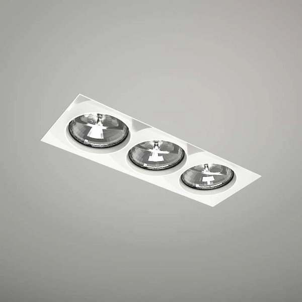 Spot LAMPA podsufitowa KOMORO 7334 Shilo podtynkowa OPRAWA prostokątna OCZKO do zabudowy WPUST biały