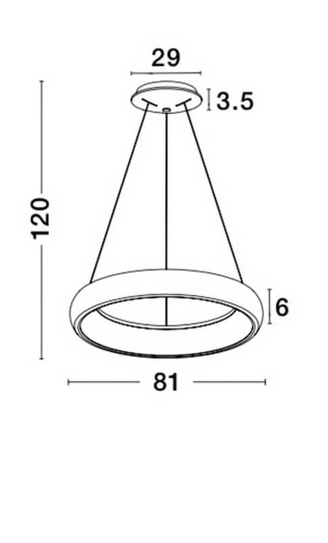 Wisząca lampa okrągła Tolu ring LED 80W do salonu czarny