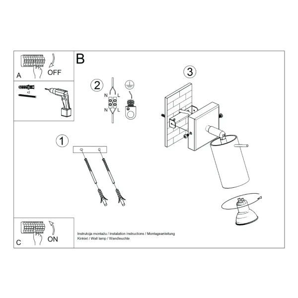 Naścienna lampa z regulacją RING SL.1500 do przedpokoju oliwkowa