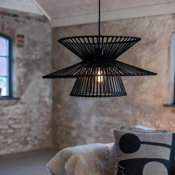 Wisząca lampa salonowa Duplici 108784 Markslojd metal bambus czarny