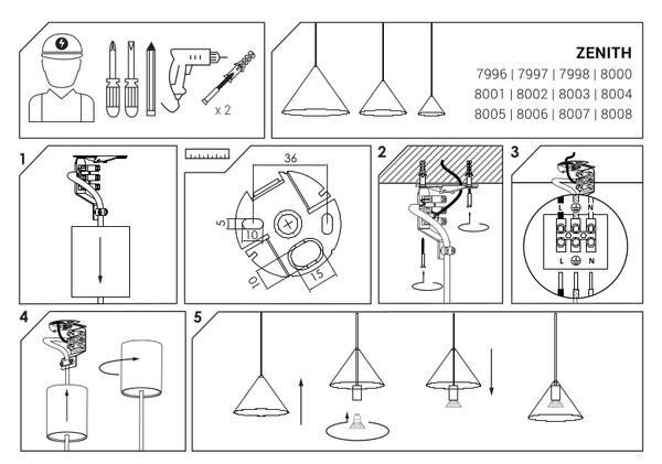 Metalowy stożek wiszący Zenith 8005 nowoczesna lampa czarna hol