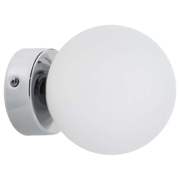 Kinkiet LAMPA ścienna MIJA 20763103 Kaspa szklana OPRAWA modernistyczna kula ball chrom biała