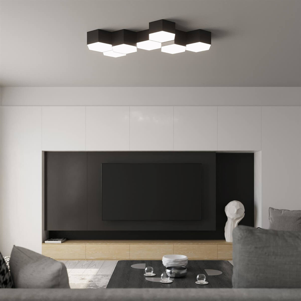 Przysufitowa lampa salonowa SL.1060 sześciokątny plafon