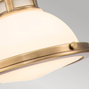 Szklana lampa wisząca retro Amelia HK-AMELIA-P-S-HB mosiądz biały