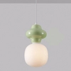 Lampa wisząca do pokoju dziecięcego VILROSA LE44555 ceramiczna biała zielona