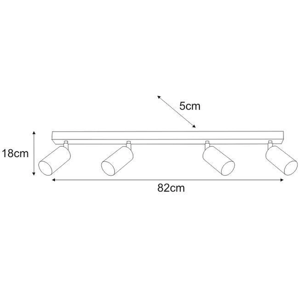 Plafon LAMPA sufitowa Kayla K-4556 Kaja metalowa OPRAWA regulowana tuby reflektorki białe