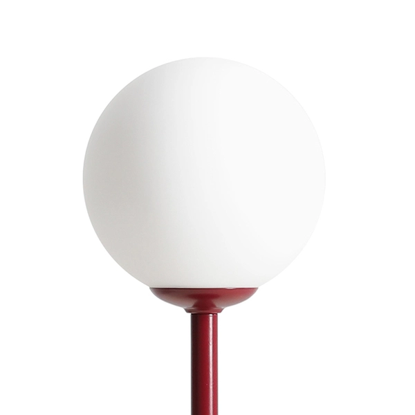Gabinetowa lampa stołowa Pinne 1080B15 Aldex stojąca szklana czerwona biała