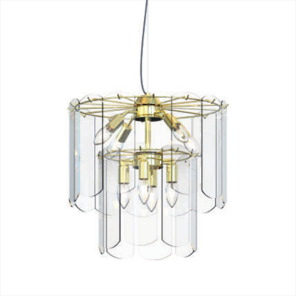 Szklana Lampa wisząca Nira MD3523-8M-EGN nad stół złoty przezroczysty