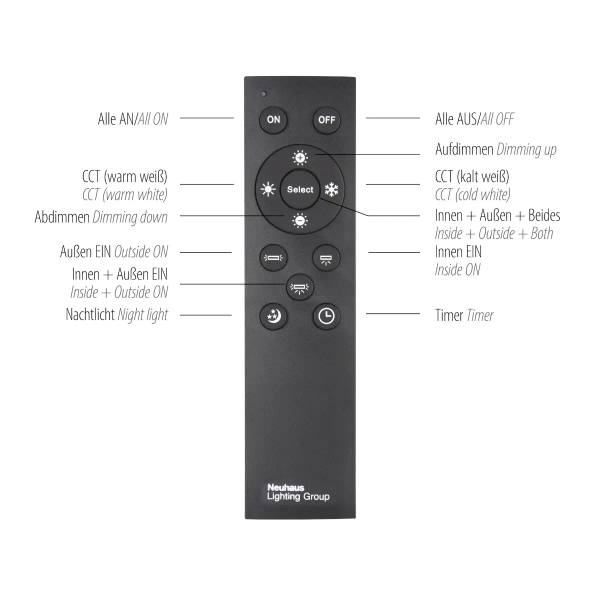 Prostokątna lampa sufitowa EDGING biała 14853-16 1xLED 35W 2700-5000K sterowana pilotem