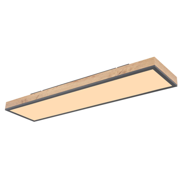 Podłużny plafon Doro 416080WD4-CCT LED 24W CCT prostokąt grafit drewniany