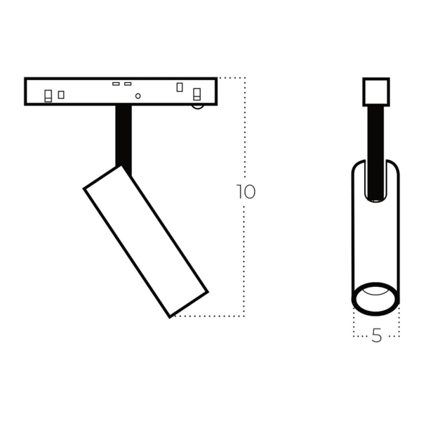 Regulowana lampa tubka do szyny ALFA AZ6290 LED 7W 3000-6000K czarny