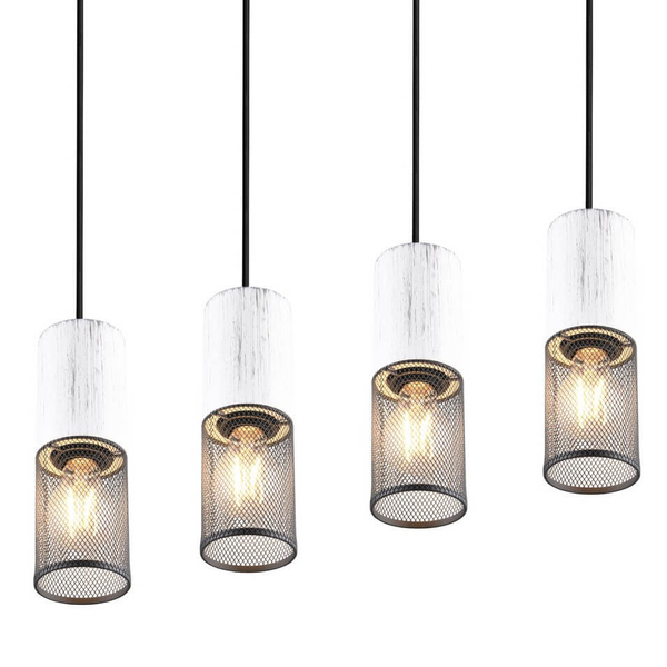 Metalowa lampa wisząca tuby Tosh 304300434 biały czarny