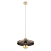 Wisząca lampa nad stół Sila 10757 dysk metalowy brązowy