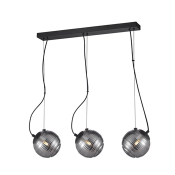 Szklana lampa wisząca Perona PND-92389-3L-BK Italux czarny grafitowy