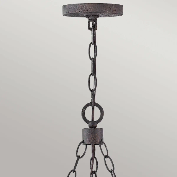 Rustykalna wisząca lampa Sawyer HK-SAWYER6-SQ drewno Sequoia