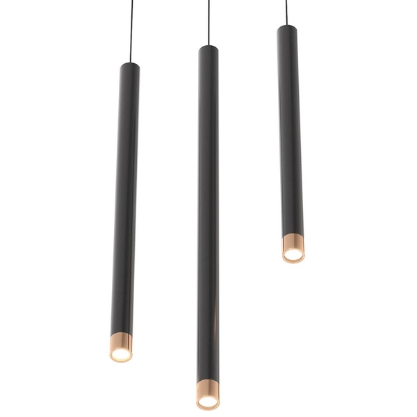 1-punktowa lampa wisząca Q I czarny zwis tuba do gabinetu