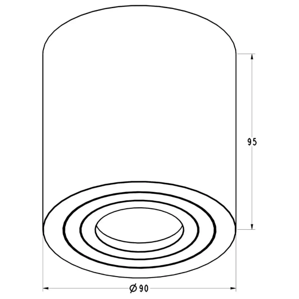 Natynkowa Lampa do łazienki Rondip ACGU10-159-N metalowy downlight czarny