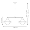 Modernistyczna lampa wisząca Willard QN-WILLARD-LP2-UBZ-PG szary
