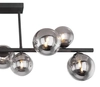 Sufitowa lampa molekułowa Riha 56133-9D szklane klosze czarne przydymione