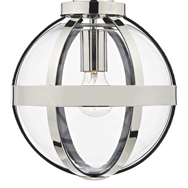 Kulista lampa wisząca HEATH HEA0138 nad stół srebrny