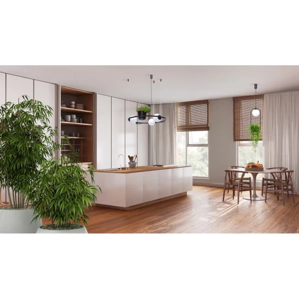 Kuchenna lampa wisząca PLANT 5005 Zumaline kwietniki kule czarna biała
