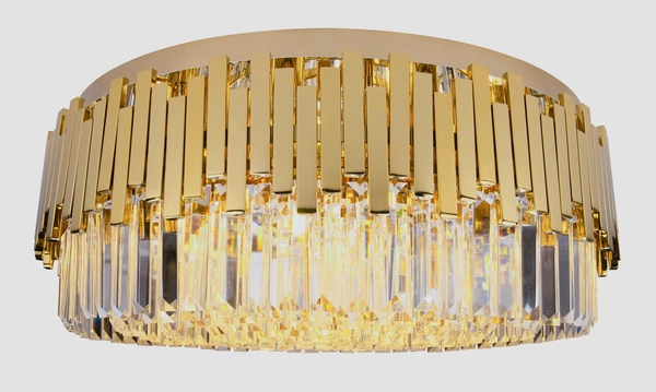 Plafon LAMPA sufitowa TREND C0164 Maxlight okrągła OPRAWA szklana glamour kryształki crystal złote przezroczyste