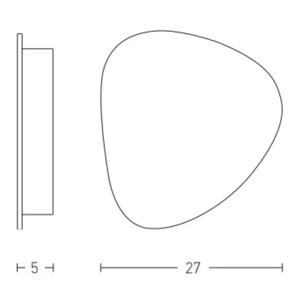 Ledowy kinkiet na ścianę 17024 kamyk do sypialni biały