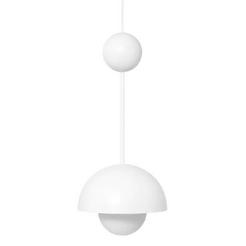 Kulista wisząca lampa nad stół Kello KEA111P0 drewniana biała