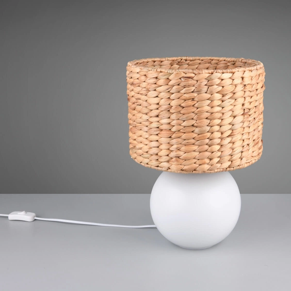 Lampka biurowa do gabinetu VINA 518990101 Trio pleciona biały drewniany