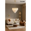 Żyrandol na łańcuchu GORDON biały złoty MSE1501100563 21xE14 szklany glamour