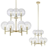 Żyrandol LAMPA wisząca CROWN 107920 Markslojd loftowa OPRAWA skandynawski ZWIS szklane kule balls sticks mosiądz przezroczyste