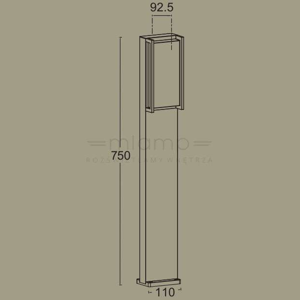 Stojąca LAMPA zewnętrzna QUBO 7193001118 Lutec metalowa OPRAWA prostokątna LED 18W 3000K słupek outdoor IP54 szary