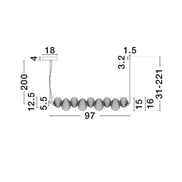 Wisząca lampa do jadalni TANVERA LE45209 LED 30W 3000K szklana szara