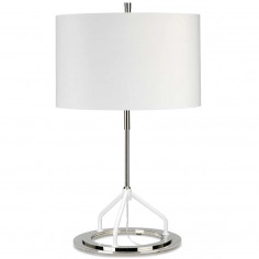 LAMPKA biurkowa VICENZA-TL-WPN Elstead metalowa LAMPA stojąca stołowa biała polerowany nikiel srebrna