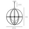 Industrialna LAMPA wisząca ORLANDO P05735CH Cosmolight kulisty zwis świecznikowy na łańcuchu chrom