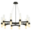 Nowoczesny żyrandol do salonu Candela DN1505-10 black Step szklane czarne