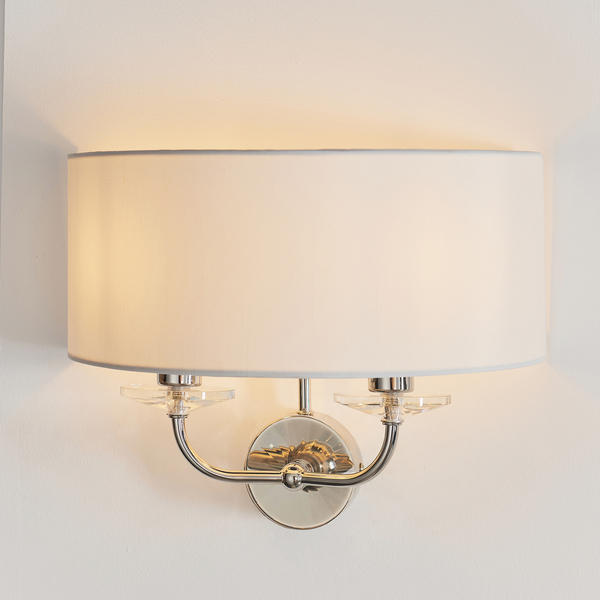 Lampa ścienna z abażurem hampton ecru nikiel Nixon OUTLET