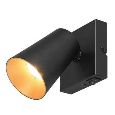 Kinkiet ścienny Sharp 817170132 Trio tuba regulowana z włącznikiem czarna