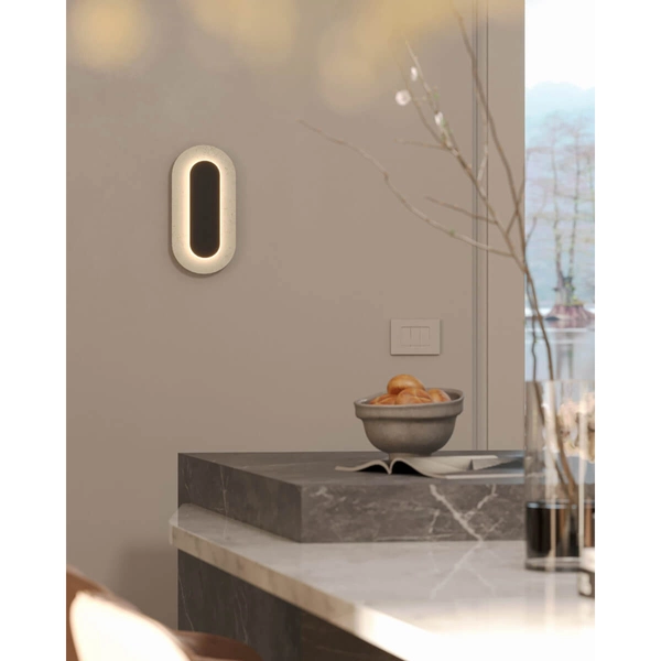 Ścienna lampa kamiennaTRAVERTINO W0393 LED 10W 3000K biała czarna