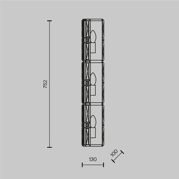 Kinkiet podłużny tuba Facet MOD094WL-03G Maytoni kryształowy złoty