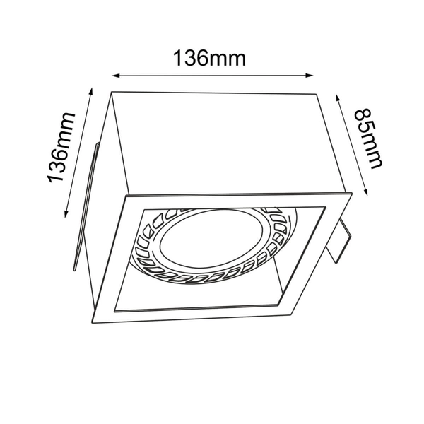 Sufitowa lampa Cage 3273 BROSline pojedyncza do sypialni biała