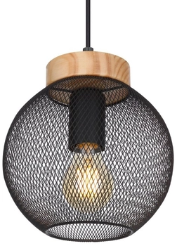 Wisząca lampa Pablo 15663H okrągła czarna drewniana