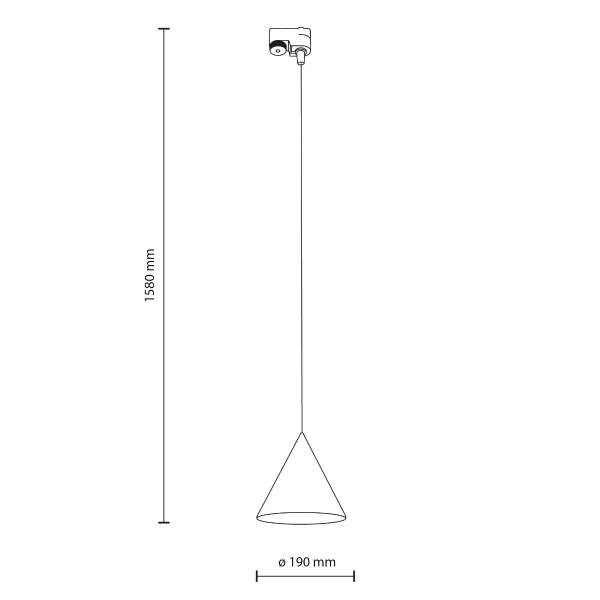 Szynowa lampa wisząca TRACER CONO 10652 stożek 1-fazowa czarny ceglany