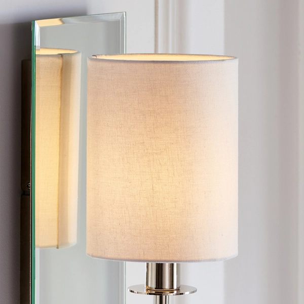 Ścienna lampa abażurowa L&-199515 Light& z lustrem biały nikiel