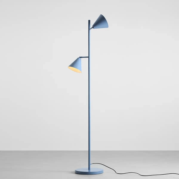 Stożkowa lampa podłogowa FORM 1108A16_2 do sypialni niebieska