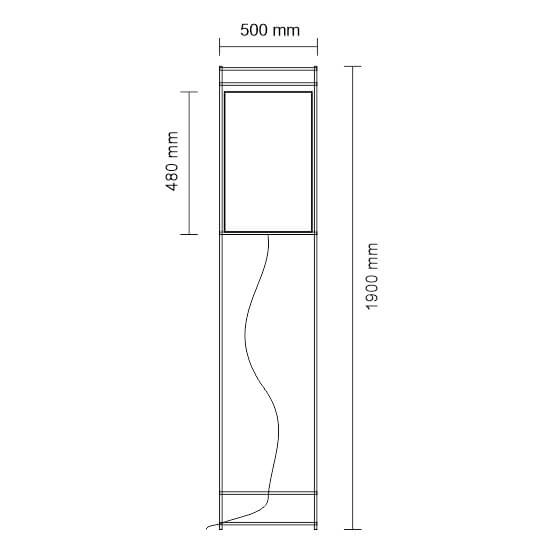 Podłużna lampa stojąca PAA 9533 Dohar tkaninowa mosiądz czarna