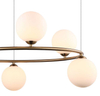 LAMPA wisząca AMILY MDM-3974/6 BRO Italux metalowa OPRAWA okrągły ZWIS szklane kule balls złote białe