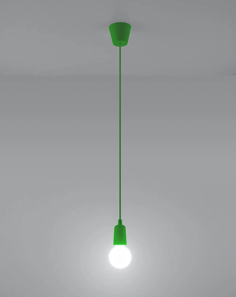 LAMPA wisząca SL.0581 przewód OPRAWKA na żarówkę zwis industrialny kabel zielony